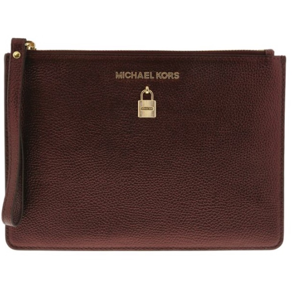 NWT Michael Kors - Adele Leather Zip Clutch